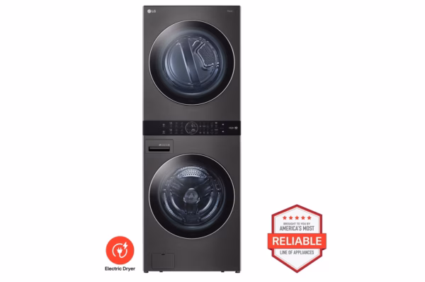LG LG WashTower(TM) 4.5 cu. ft. Washer and 7.4 cu. ft. Electric Dryer - Black Steel WKEX200HBA
