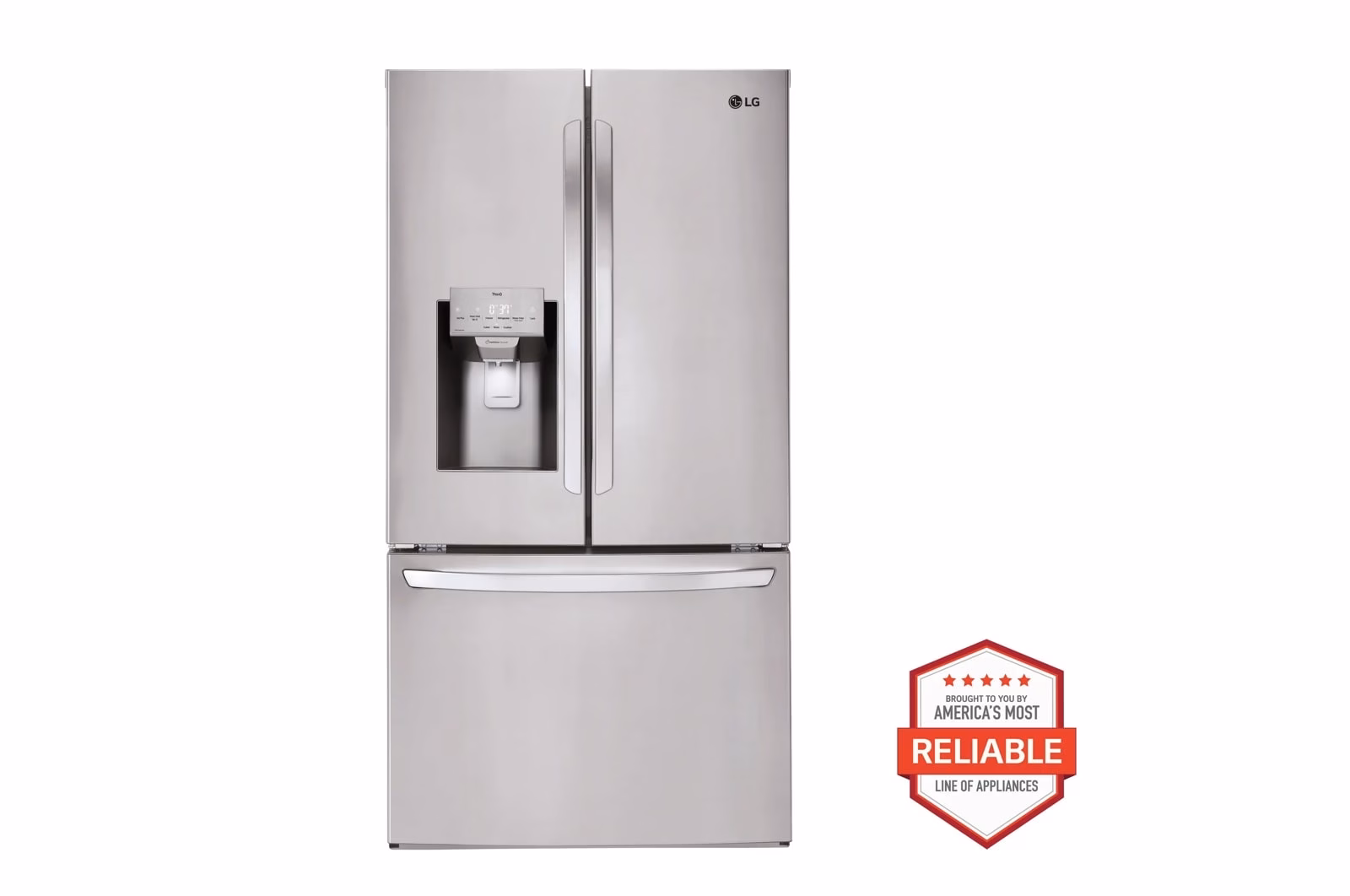 a4l-cover-a4lea1p2jrr3 LG 28 cu. ft. 3 Door French Door, Standard Depth Refrigerator with Dual Ice Makers LHFS28XBS