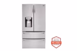 LG 28 cu. ft. 4-Door French Door, Standard Depth, Ice & Water, Double Freezer, Stainless Steel LMXS28626S