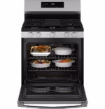 GE GE(R) 30" Free-Standing Gas Convection Range with No Preheat Air Fry and EasyWash(TM) Oven Tray GGF600AVSS (5)