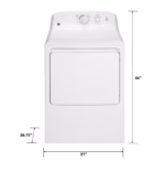 GE GE 6.2 cu. ft. Capacity Electric Dryer with Up To 120 ft. Venting and Shallow Depth GTX22EASKWW (9)
