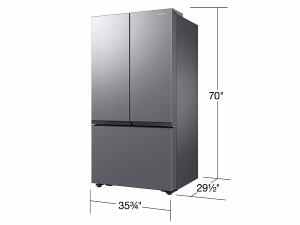 Samsung Bespoke AI 3-Door French Door Mega Capacity | Dual Ice Maker & Stainless Look 27 cu.ft. RF27CG5010S9AA (2)