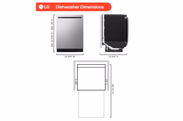 LG Smart Top Control FlushFit Design Dishwasher - LDNPQ445S LDNPQ445S (2)